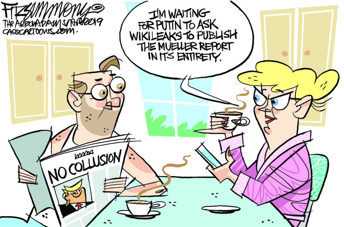 Mueller report, David Fitzsimmons, southern Utah, Utah, St. George, The Independent, Robert Muller report, FBI, Donald Trump, obstruction of justice, wiki-leaks, William Barr, collusion, Putin, Russian interference in the election