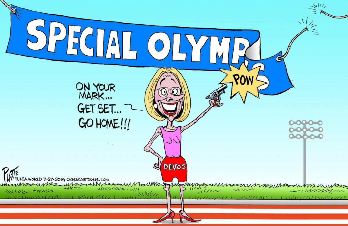 A Betsy DeVos special, Bruce Plante, A Betsy DeVos Special, Secretary of Education Betsy DeVos, Proposes to cut Special Olympics funding, southern Utah, Utah, St. George, The Independent,