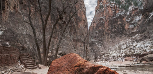 The Kolob Canyons Scenic Drive was closed March 6 after reports of three active areas of rockfall.