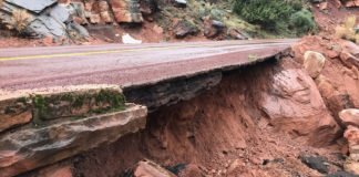 Zion Mount Carmel Highway closed due to road damage from storms The Zion Mount Carmel Highway was closed the evening of March 2 after reports of an active rockslide on the switchbacks below the tunnel.