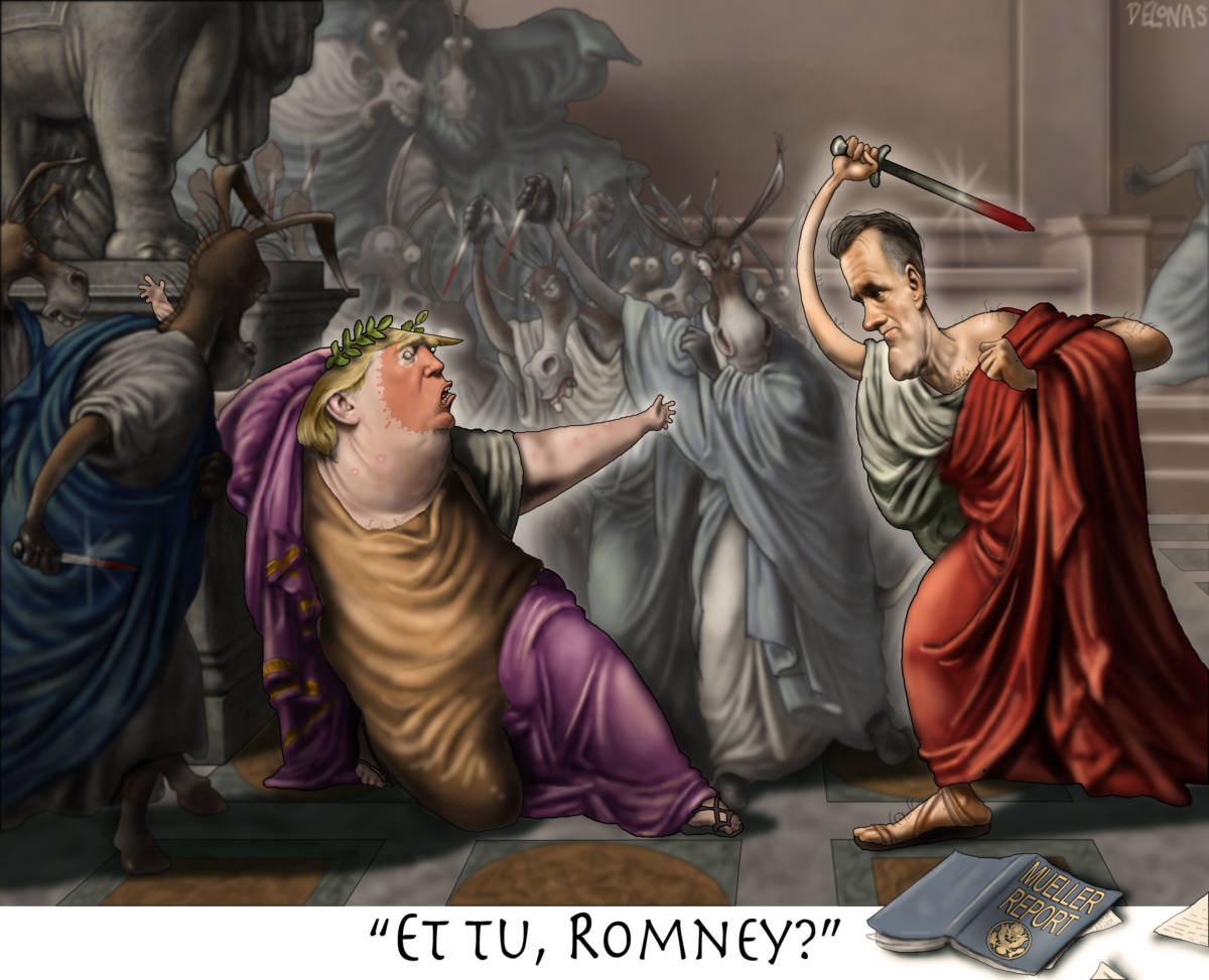 Caesar Trump Romney Et tu Brutus, Sean Delonas, southern Utah, Utah, St. George, The Independent, Caesar Trump Romney Et tu Brutus, Mueller report, democrats investigation,
