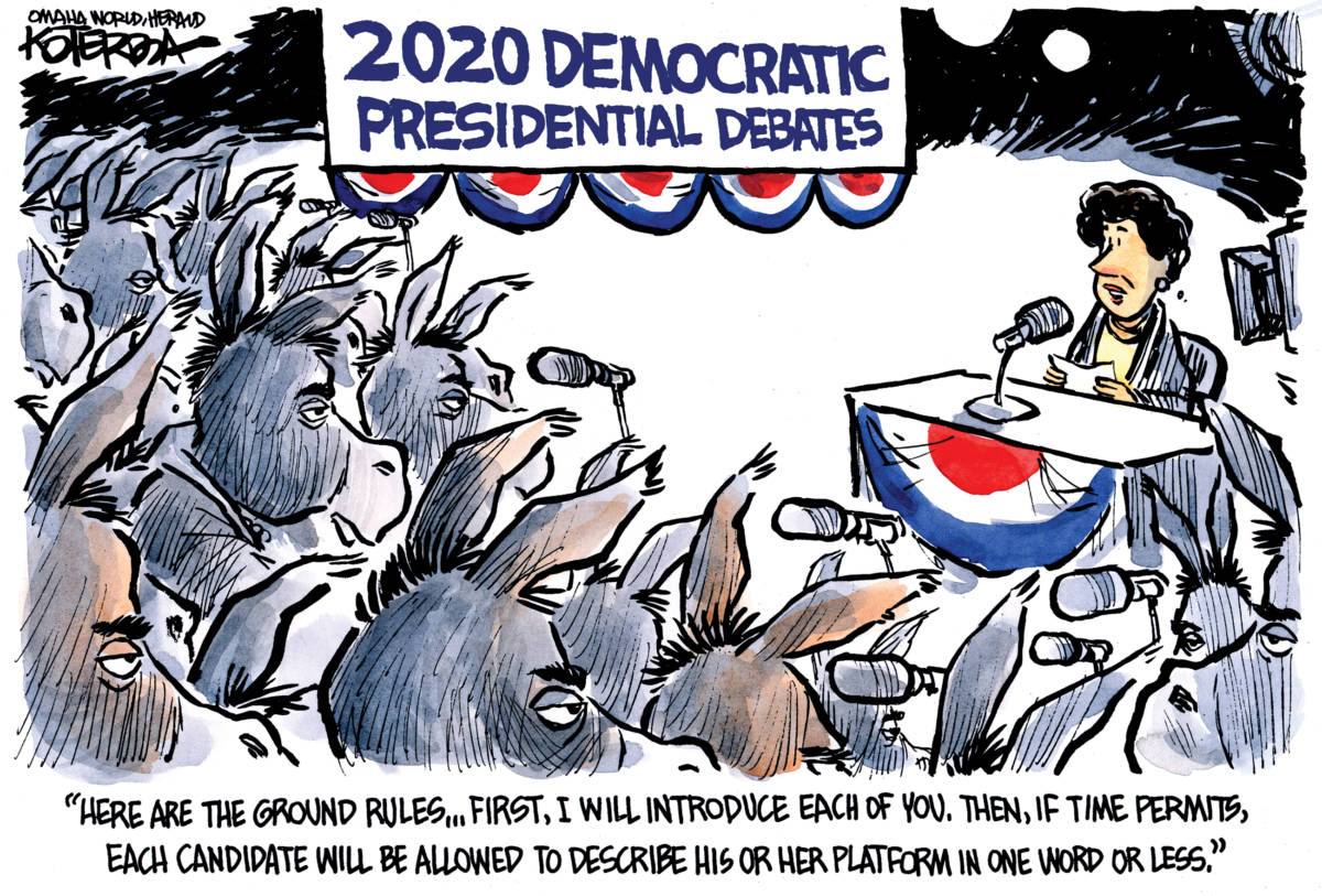 Here Come the Donkeys, Jeff Koterba, southern Utah, Utah, St. George, The Independent, election 2020, campaign, donkeys, democrats, debates, politics