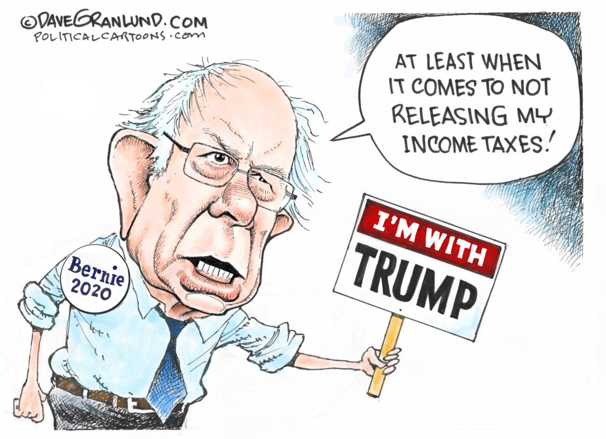 Bernie Sanders and tax returns, Dave Granlund, southern Utah, Utah, St. George, The Independent, democrat, not released, tax returns, transparency, like trump, with trump, not shown, hidden