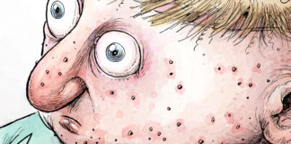 Antivaxxers Antivaxxers, Adam Zyglis, southern Utah, Utah, St. George, The Independent, anti-vaxxers, vaccines, vaccination, measles, outbreak, new york, needle, haystack, fear, ignorance, science, facts