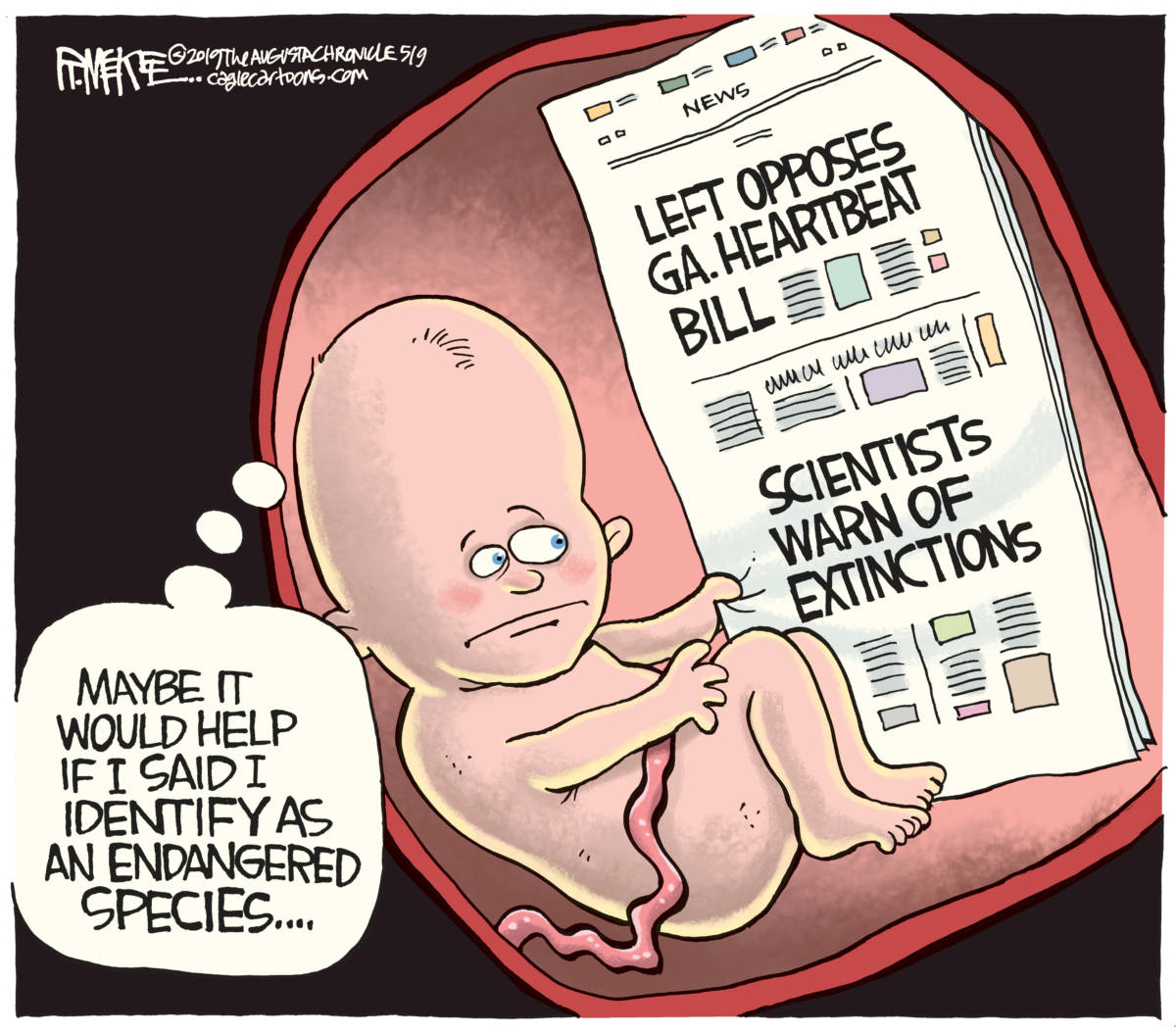 GA Abortion Heartbeat Bill, Rick McKee, Georgia,abortion,heartbeat bill,Kemp,global warming,extinctions, climate change