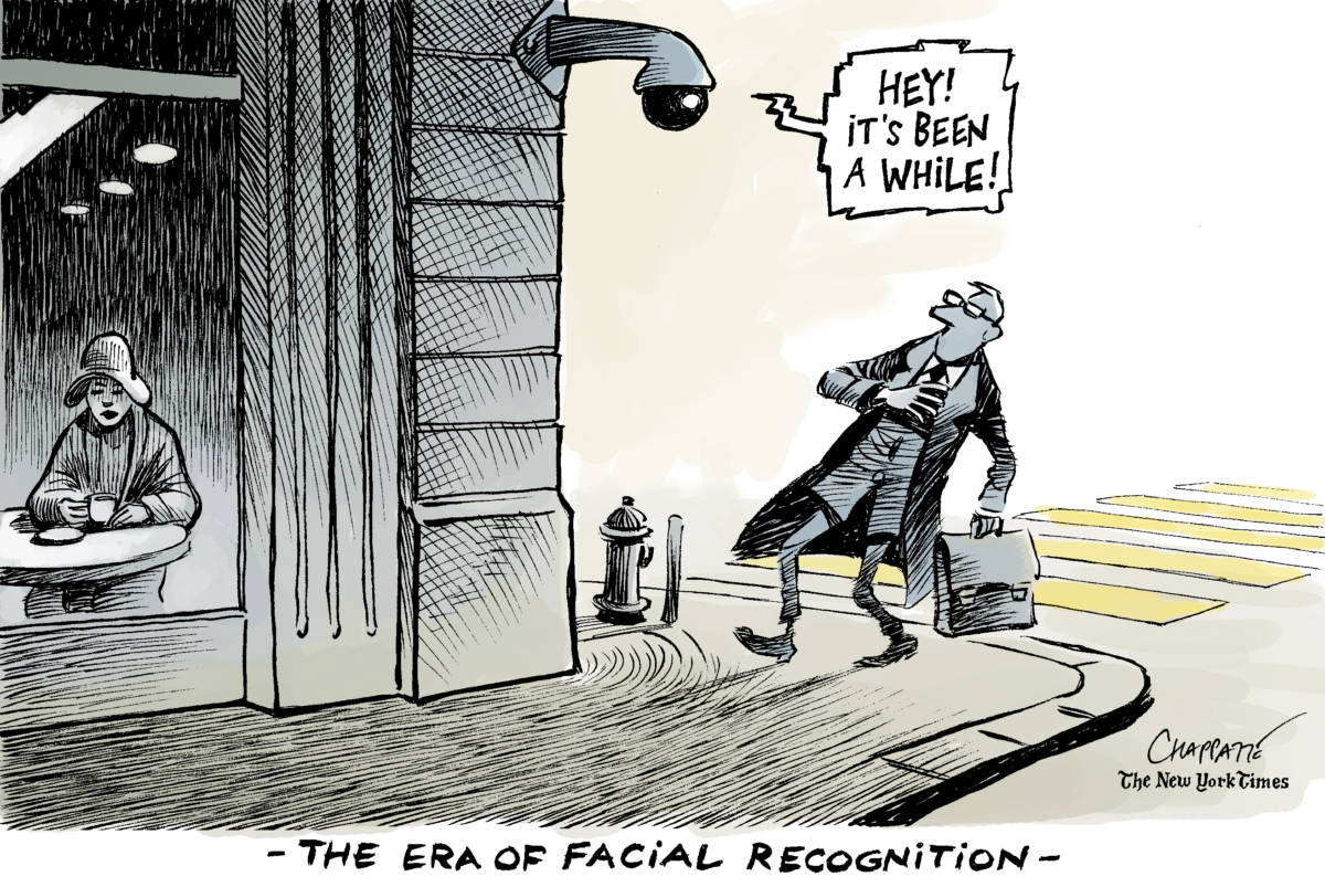 The era of facial recognition, Patrick Chappatte, southern Utah, Utah, St. George, The Independent, Computers, Crime, Facial recognition, internet, Police, Privacy, Security, State, Terrorism