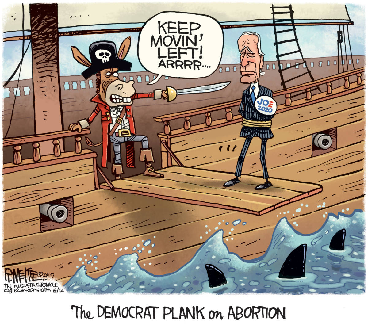 Biden Abortion Plank, Rick McKee, southern Utah, Utah, St. George, The Independent, Biden, 2020, abortion, Democrats, plank, pirates Hyde Amendment, flip flop,