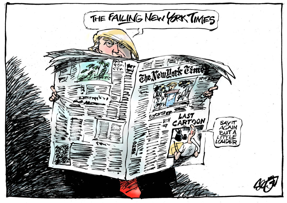 End of cartoons in NYT, Jos Collignon, southern Utah, Utah, St. George, The Independent, Press, New York Times, Cartoons, Cartoonists, Trump
