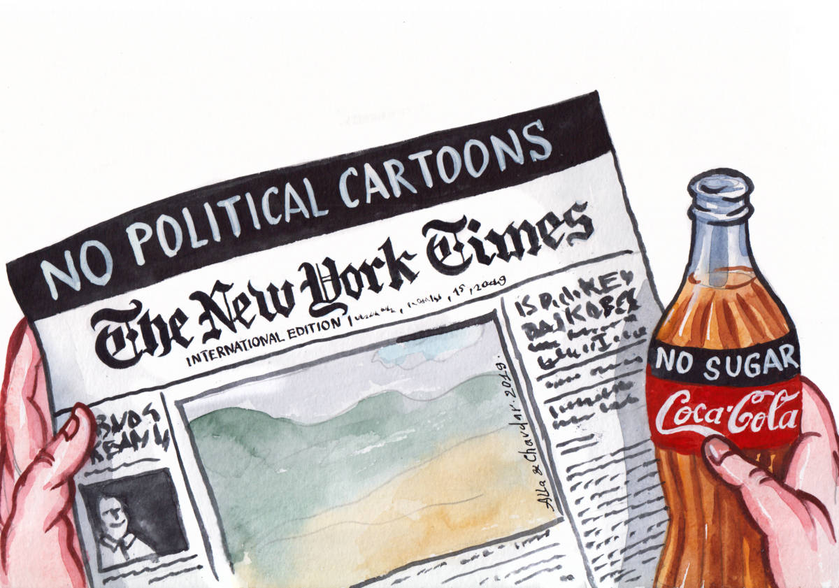 No sugar, Alla and Chavdar, the new york times,political cartoons,censorship,freedom of the press,cartoonists, NYT Cartoons