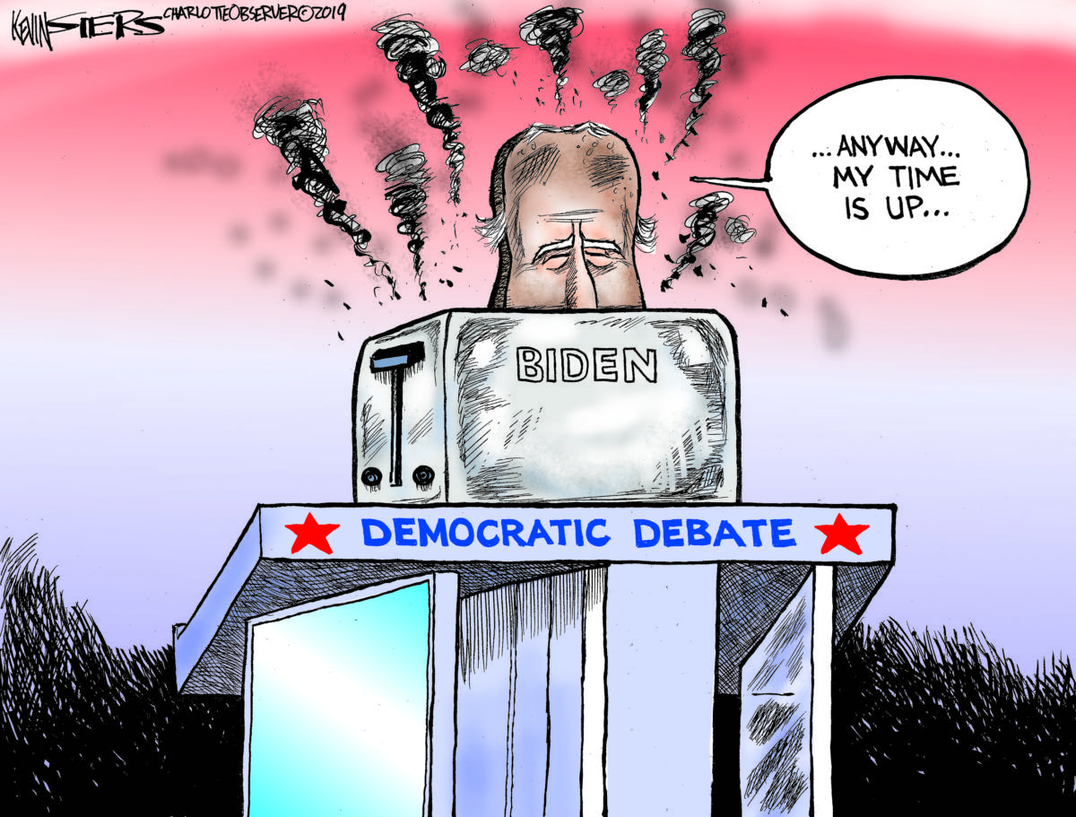 Biden at the Debate, Kevin Siers, Joe Biden, debate, primary, election 2020, democrats, kamala harris, electibility