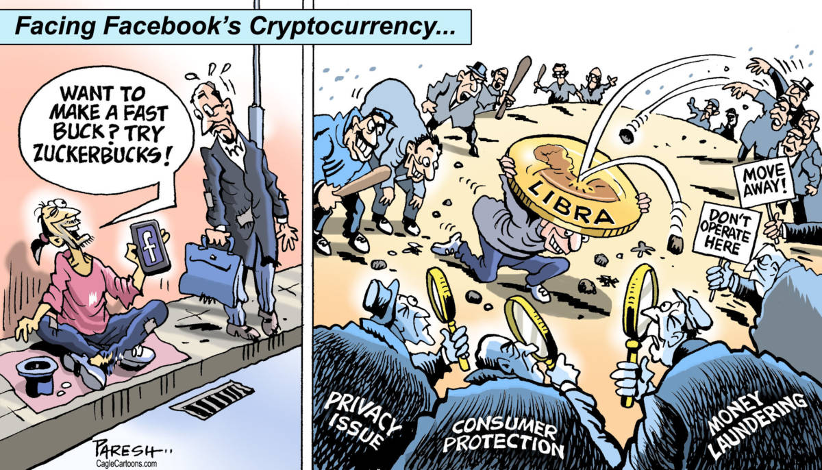 Facing Facebook’s Libra, Paresh Nath, Facebook, cryptocurrency, Libra, zuckerbucks, privacy issue, consumer protection, money laundering, move away, nations object, blocking Libra, instability
