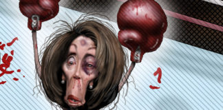 Democrats boxing Democrats boxing, Sean Delonas, Democrats boxing ring, Speaker of the house Nancy Pelosi, Alexandria Ocasio-Cortez AOC, Congresswoman Congress,