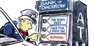 Kids Say the Darnedest Things Kids Say the Darnedest Things, Jeff Koterba, Uncle Sam, deficit, debt, economy, congress, Trump, tax cuts, ATM