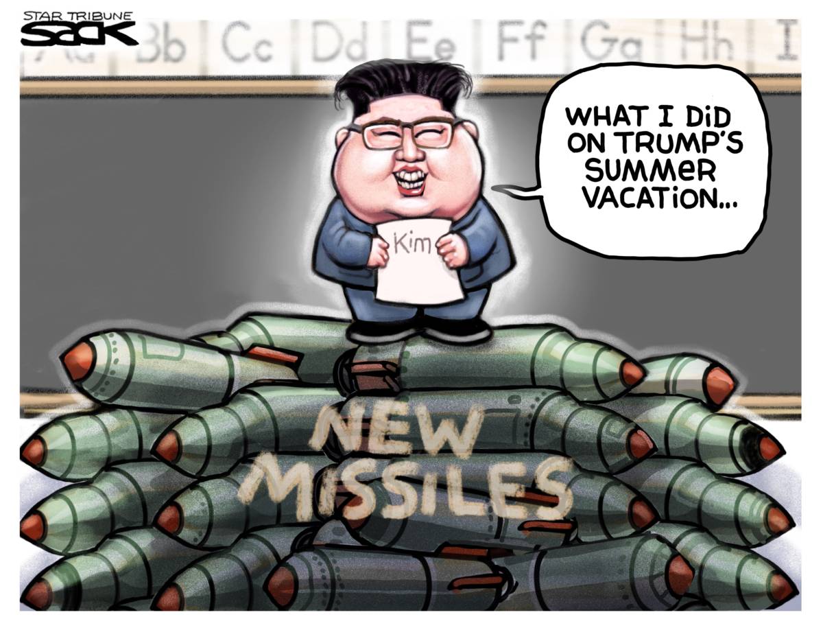 Rocket Man, Steve Sack, Kim, jong, United, rocket, missile, tests, trump, North Korea
