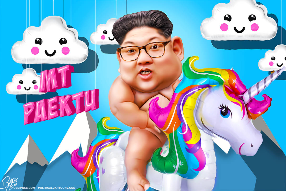 Kim Jong unicorn by Bart van Leeuwen, PoliticalCartoons.com