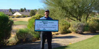 Brett White from Houston wins Nevada Open Brett White from Houston claimed the top prize at the Nevada Open golf tournament, hosted by Mesquite Gaming in Mesquite.
