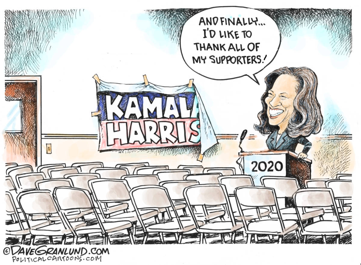 Kamala Harris quits 2020 race by Dave Granlund, PoliticalCartoons.com