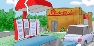 Left Attacks ChickfilA Left Attacks ChickfilA by Gary McCoy, Shiloh, IL