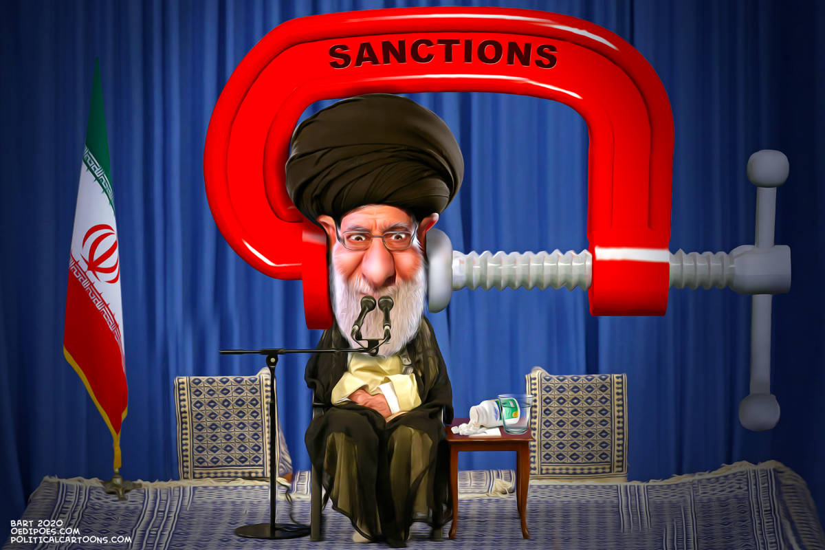 Khamenei's headache by Bart van Leeuwen, PoliticalCartoons.com