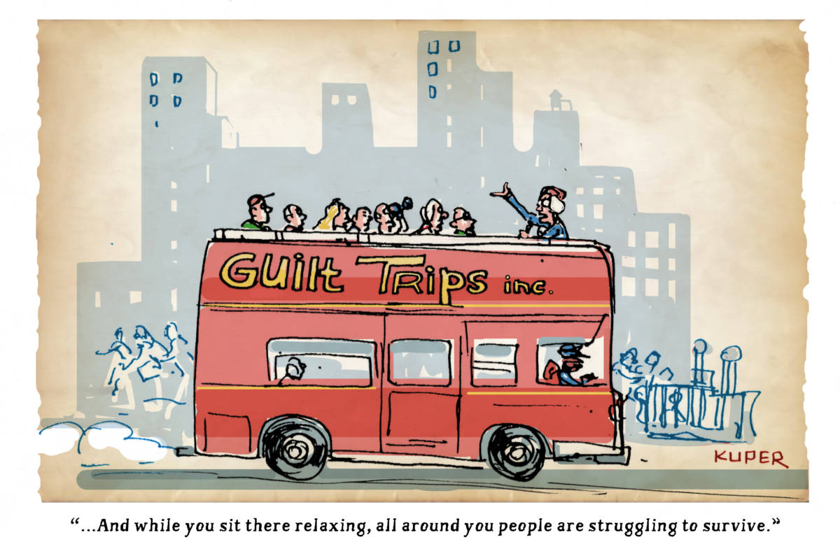 Guilt Trip by Peter Kuper, PoliticalCartoons.com