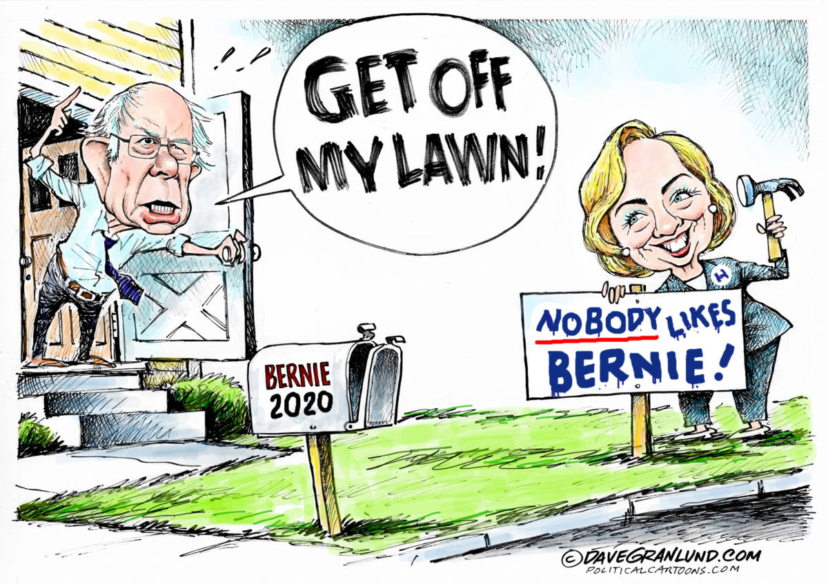 Hillary slams Bernie by Dave Granlund, PoliticalCartoons.com