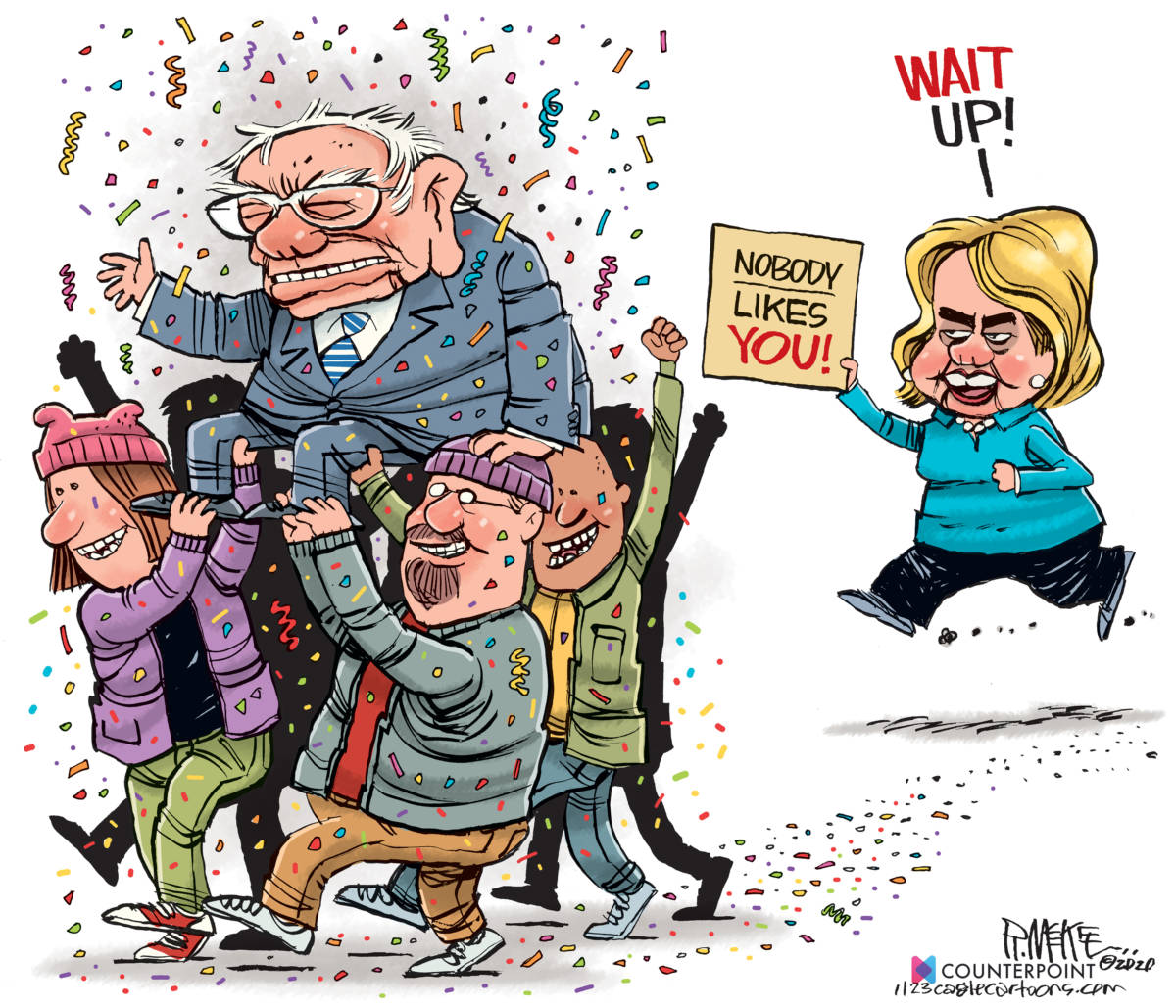 Hillary Hates Bernie by Rick McKee, Counterpoint