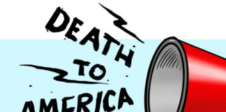 Death to America by Emad Hajjaj, Alaraby Aljadeed newspaper , London