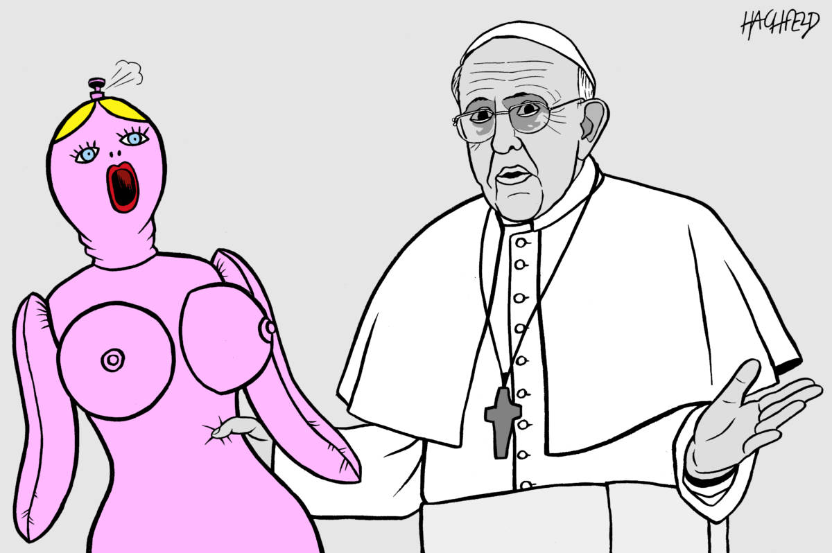 Pope Francis for celibacy by Rainer Hachfeld, Germany, PoliticalCartoons.com