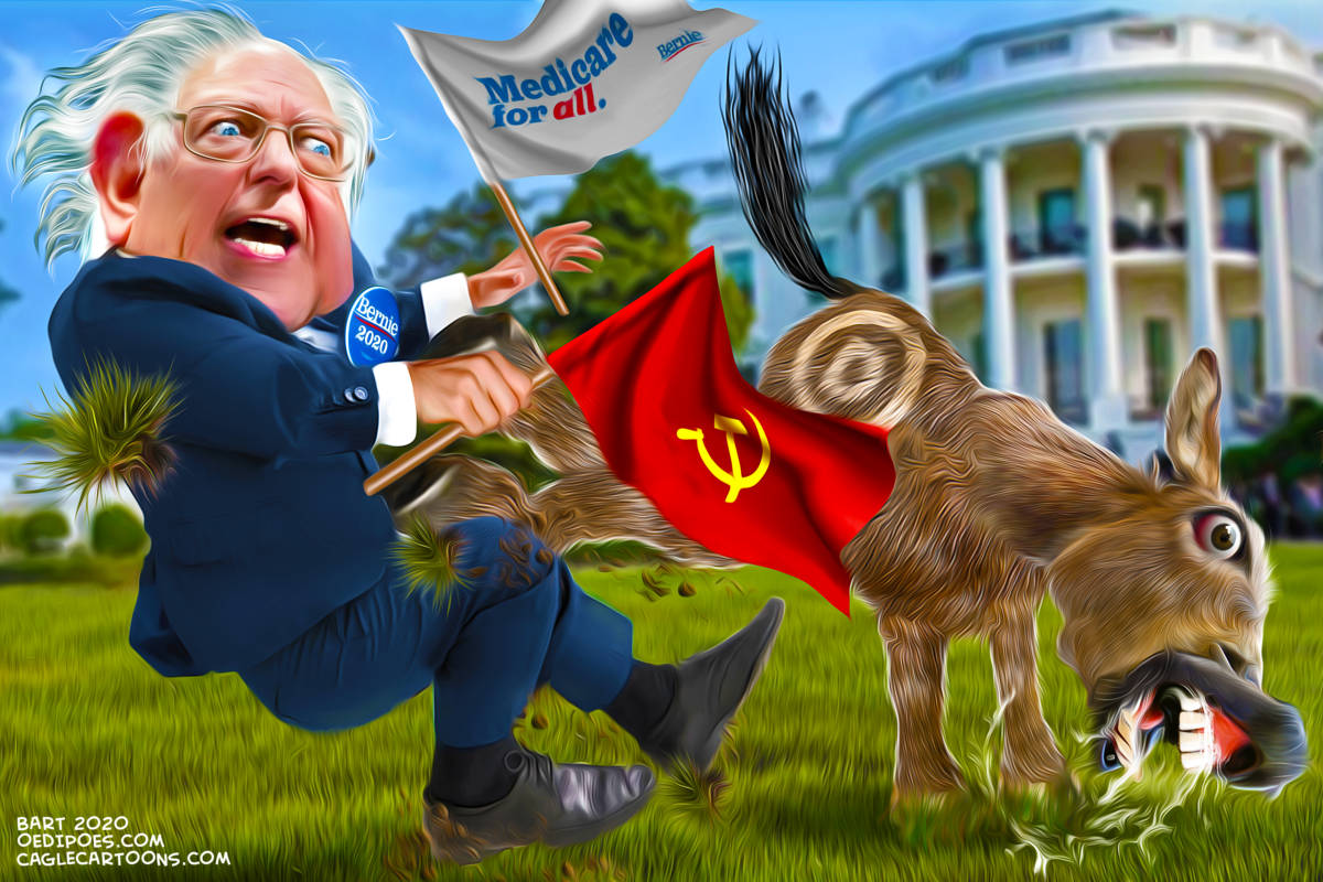 Setback Bernie Sanders by Bart van Leeuwen, PoliticalCartoons.com