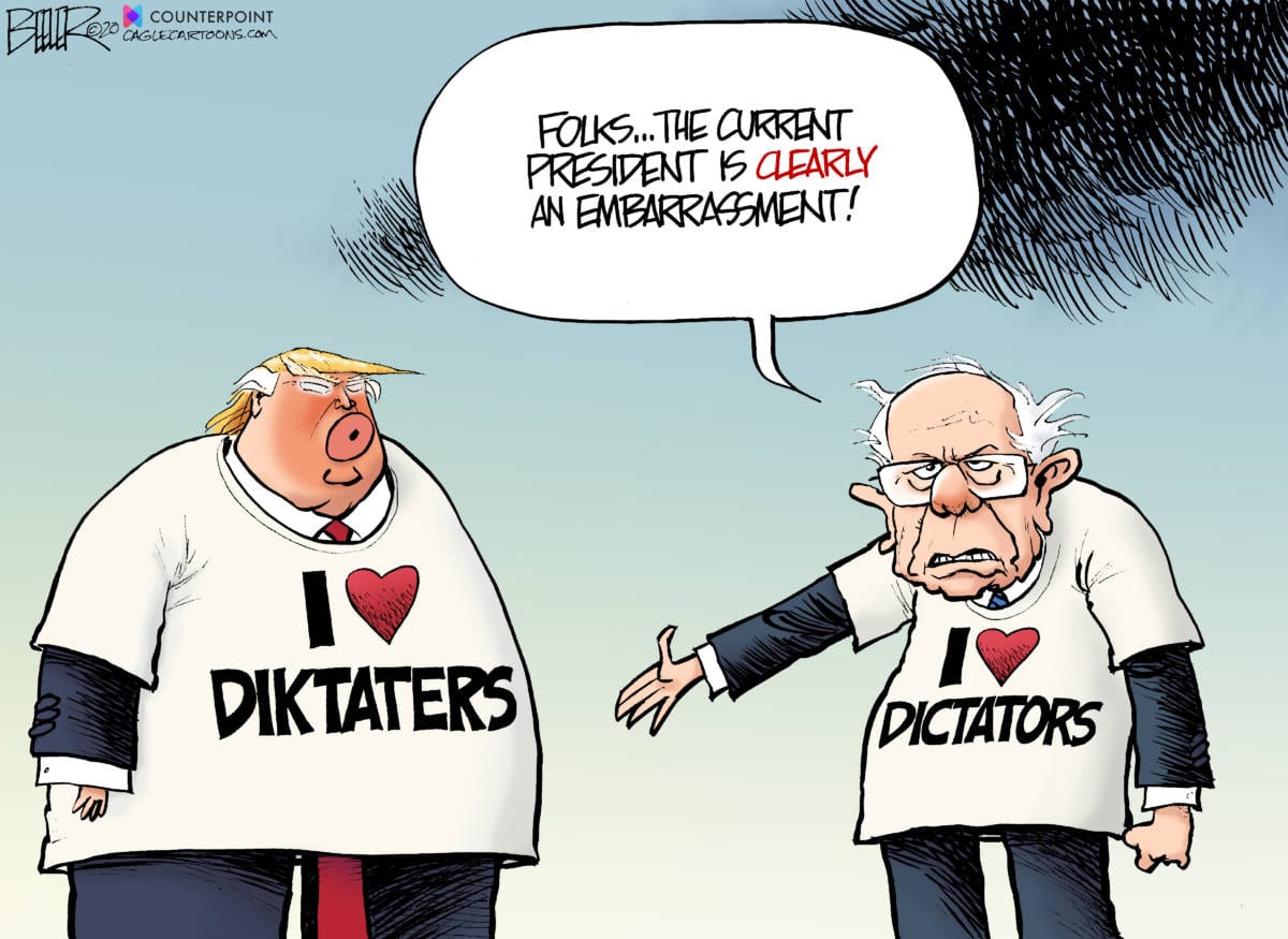 Trump and Bernie by Nate Beeler, Counterpoint