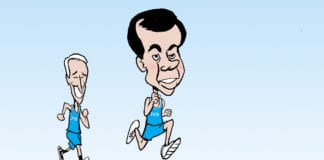 Racing Bernie Bernie and Castro by Bruce Plante, Tulsa World