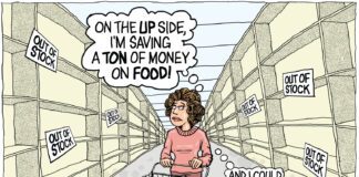 Editorial Cartoon: Bare Shelf Biden #bareshelfbiden Bare Shelf Biden