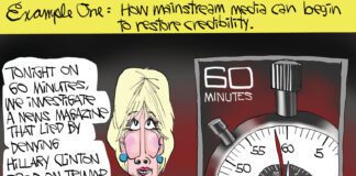 Editorial Cartoon: 60 Minutes Lied 60 Minutes Lied