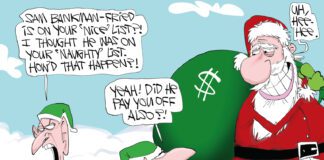 Editorial Cartoon: Bankman-Fried Buys Santa Santa