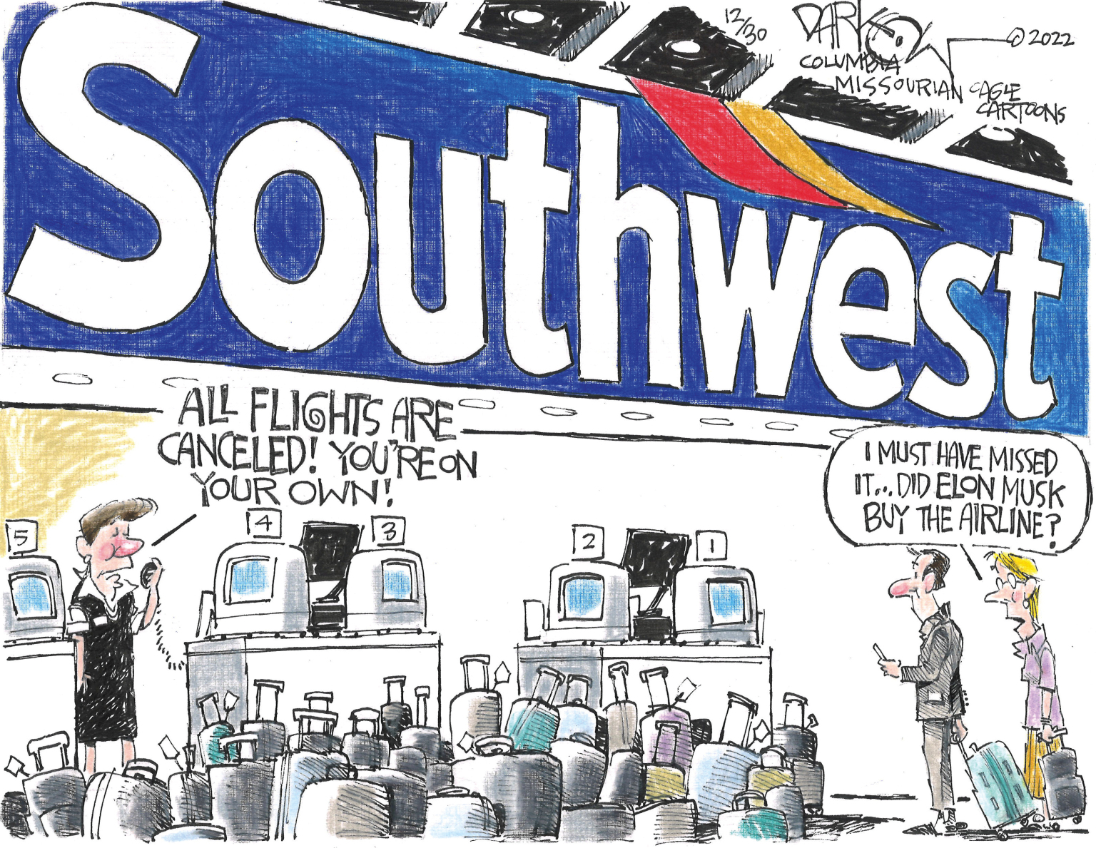 Southworst Airlines - By John Darkow