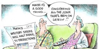 Editorial Cartoon: Movie & TV Writers’ Strike Movie & TV Writers' Strike - By Dave Granlund