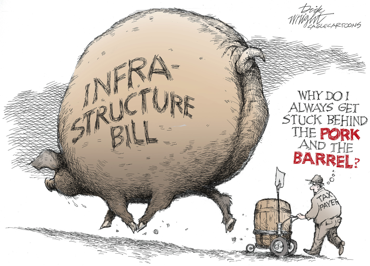 editorial cartooning about pork barrel