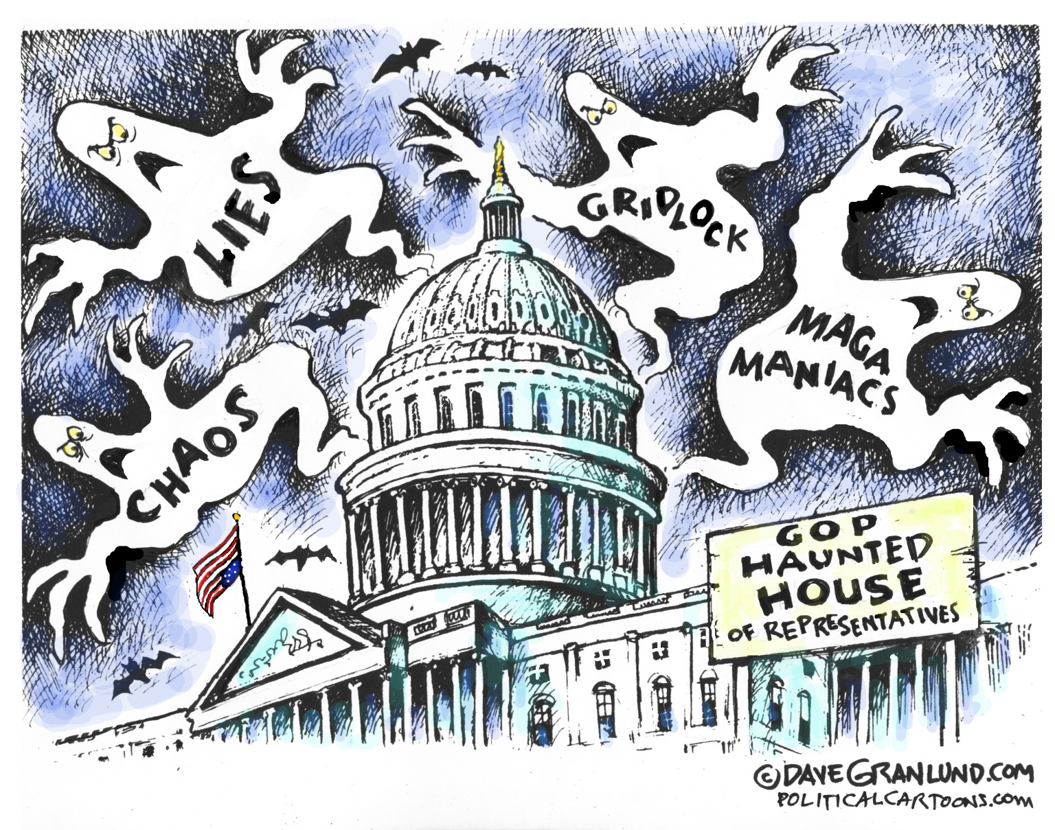GOP Haunted House 2023 - By Dave Granlund