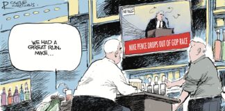 Editorial Cartoon: Pence Out Pence Out - Ry Rivers