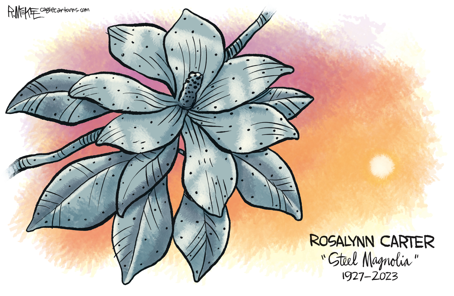 Rosalynn Carter Steel Magnolia - By Rick McKee