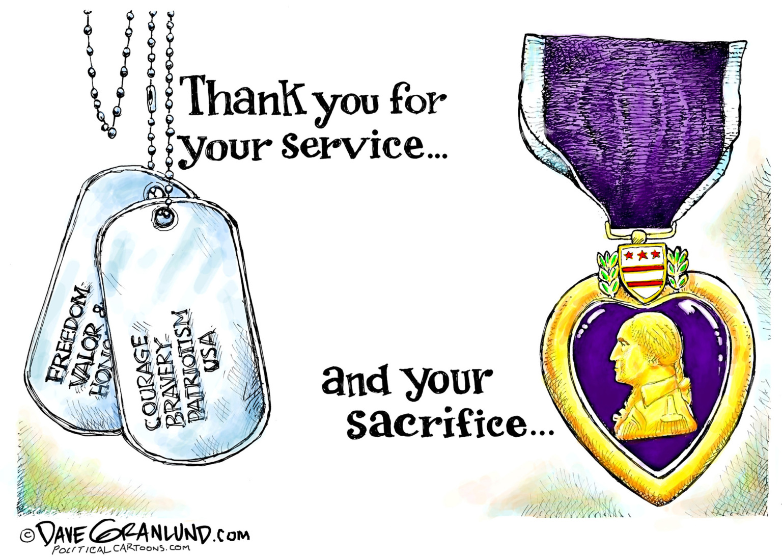 Veterans Service And Sacrifice - By Dave Granlund