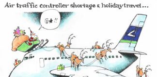 Editorial Cartoon: Air Traffic Control Shortage and Xmas Air Traffic Control Shortage and Xmas - By Dave Granlund