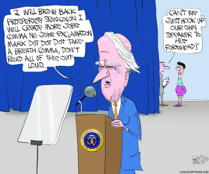 Editorial Cartoon: Biden Vs Teleprompter - The Independent 