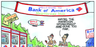 Editorial Cartoon: The Boston Sponsorthon The Boston Sponsorthon - By Christopher Weyant