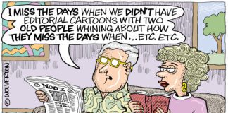 Editorial Cartoon: I Miss the Old Days I Miss the Old Days - By Monte Wolverton