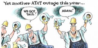 Editorial Cartoon: AT&T Outages AT&T Outages - By Dave Granlund