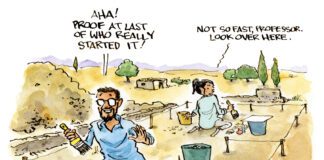 Editorial Cartoon: Who Started It Who Started It - By Pat Byrnes