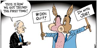 Editorial Cartoon: Democrats Are Split Democrats Are Split - By Bob Englehart