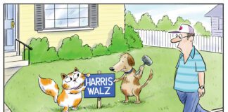 Editorial Cartoon: Harris-Walz Sign Cat and Dog Trump Harris-Walz Sign Cat and Dog Trump - By Christopher Weyant