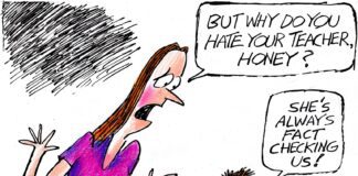 Editorial Cartoon: Kid Hates Fact-Checking Teacher Kid Hates Fact Checking Teacher - By Randall Enos